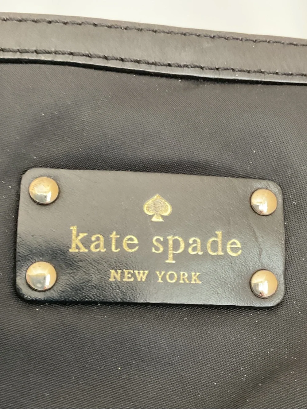 kate spade Black Nylon Tote with Gold Hardware
